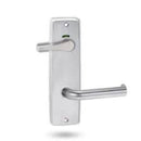 Lockwood 1841 Exterior Square End Plate with Privacy Indicator, Disabled Turn & 102 Lever Satin Chrome 1841/102SC - primehardware