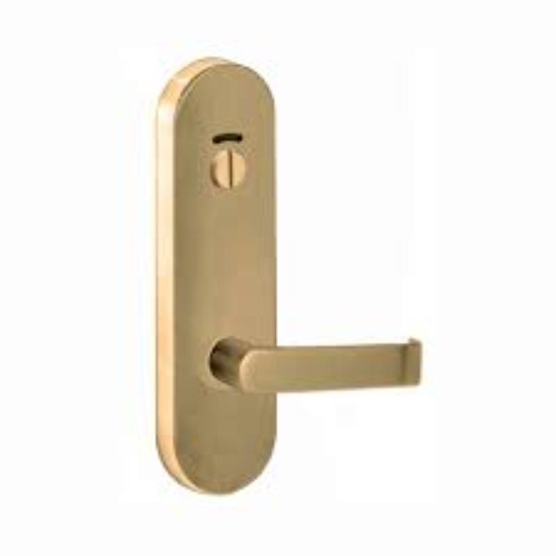 Lockwood 2814 Round End Plate With Privacy Indicator Emergency Turn & 59 Lever Satin Brass 2814/59SB - primehardware