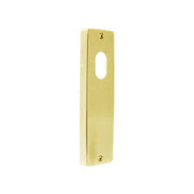 Lockwood 1900 Square End Plate With Cylinder Hole Satin Brass 1900SB - primehardware