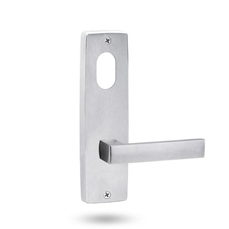 Lockwood 1901 Square End Plate With Cylinder & 101 Lever Satin Chrome 1901/101SC - primehardware