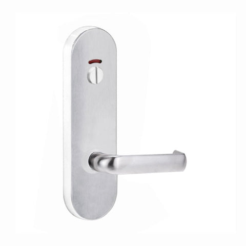 Lockwood 2814 Round End Plate With Privacy Indicator Emergency Turn & 74 Lever Satin Chrome 2814/74SC - primehardware