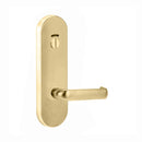 Lockwood 2814 Round End Plate With Privacy Indicator Emergency Turn & 77 Lever Satin Brass 2814/77SB - primehardware