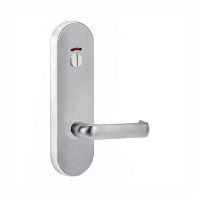 Lockwood 2814 Round End Plate With Privacy Indicator Emergency Turn & 77 Lever Satin Chrome 2814/77SC - primehardware