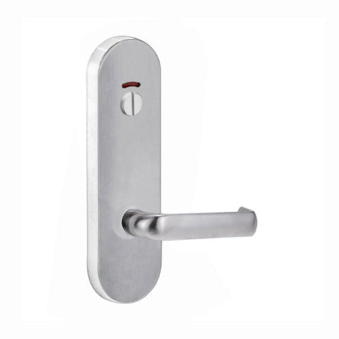 Lockwood 2814 Round End Plate With Privacy Indicator Emergency Turn & 77 Lever Satin Chrome 2814/77SC - primehardware