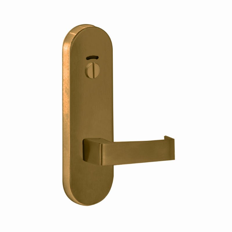 Lockwood 2814 Round End Plate With Privacy Indicator Emergency Turn & 90 Lever Architectural Bronze Unlacquered 2814/90AU - primehardware