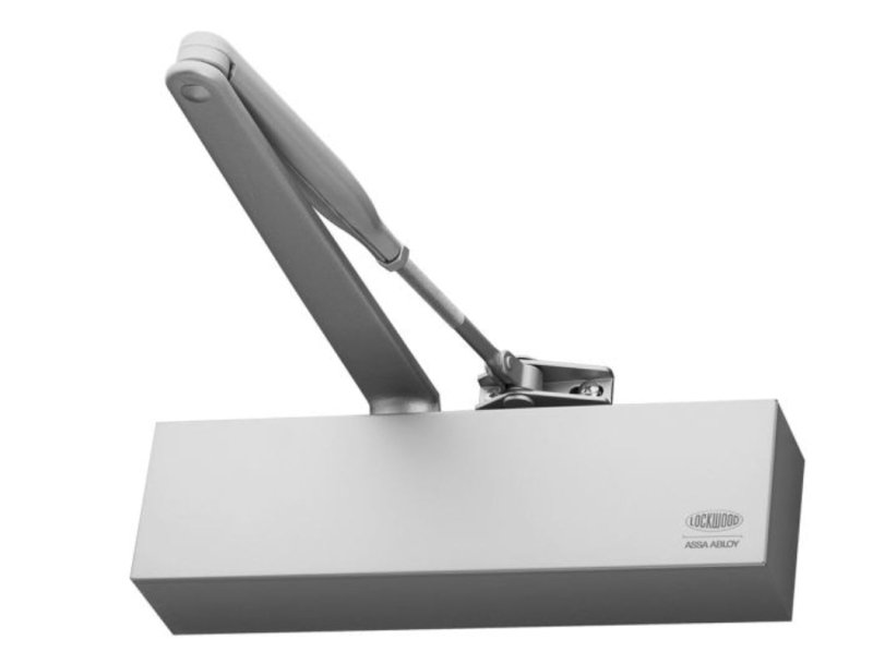 Lockwood 7714 DA Size 1-4 P/A DC Formed Cover Closer Adjustable Backcheck – Silver  7714DASIL