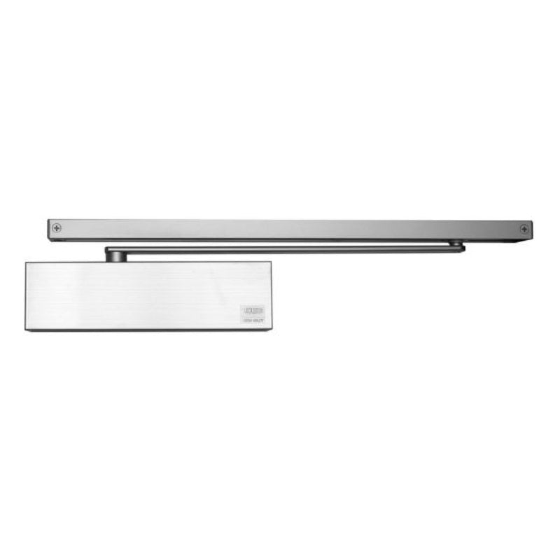 Lockwood 7714 Series Size 1-4 Slide Arm Door Closer with Backcheck & Delayed Action – Silver 7714SRDASIL