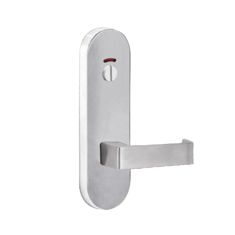 Lockwood 2814 Round End Plate With Privacy Indicator Emergency Turn & 90 Lever Satin Chrome 2814/90SC - primehardware