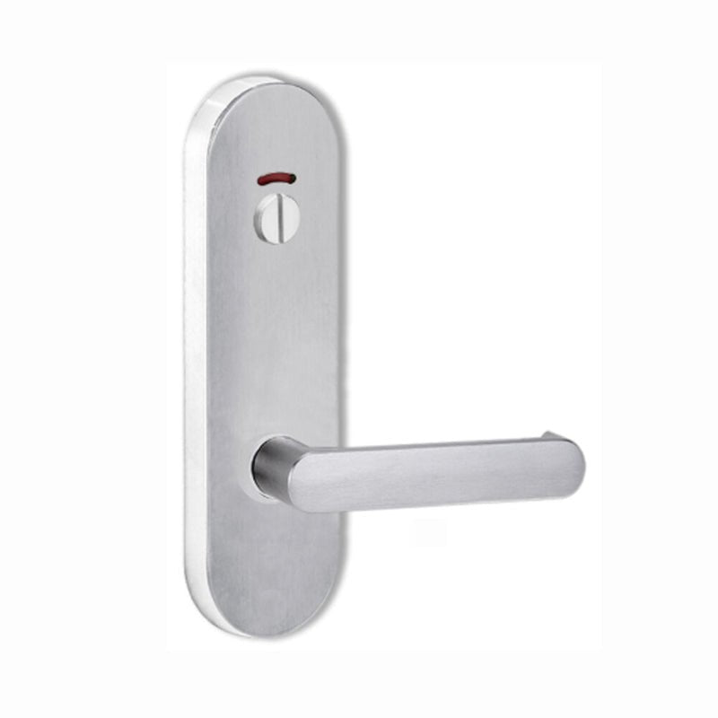 Lockwood 2816 Round End Plate With Privacy Indicator Turn & 166 Lever Satin Chrome 2816/166SC - primehardware