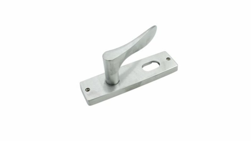 Lockwood 1901 Square End Plate With Cylinder & 153 RH Lever Satin Chrome 1901/153RSC
