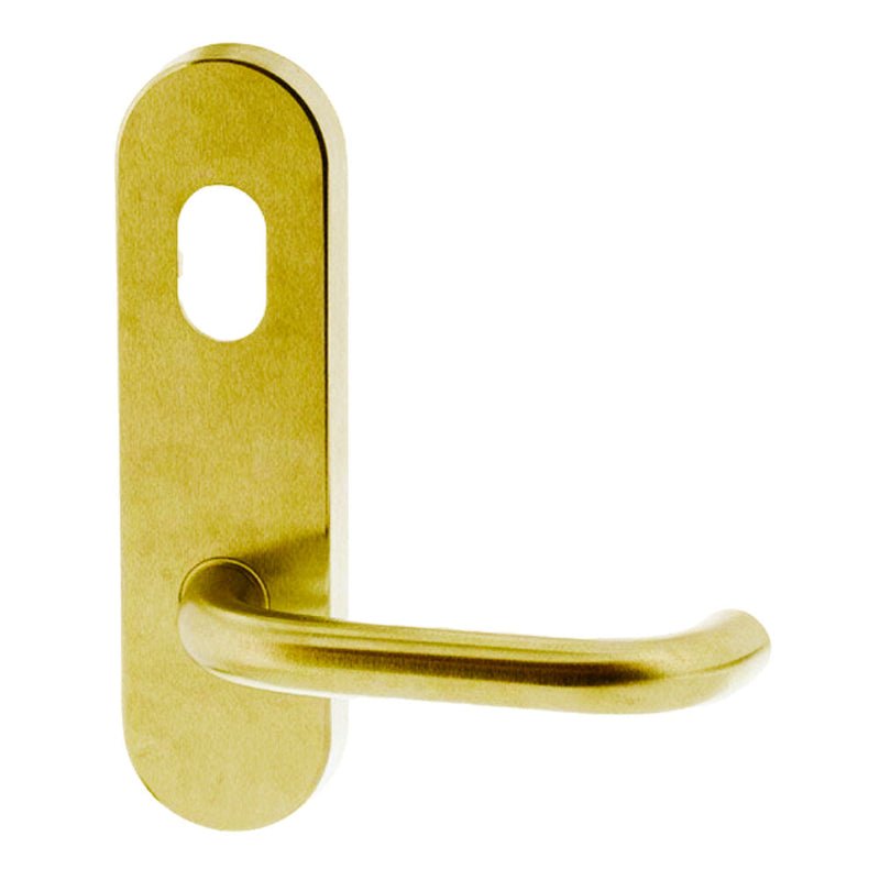 Lockwood 2820 Round End Plate With Cylinder Hole & LED & 70 Lever Polished Brass 2820/70PB - primehardware
