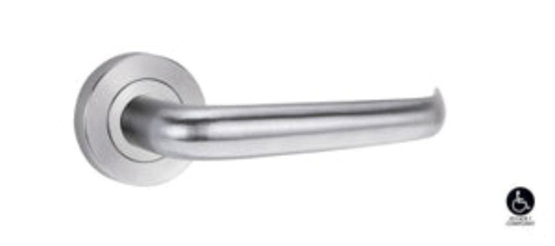 Lockwood Symphony 90 Lever On Internal Round Rose Fixed Half Set Left Hand Satin Chrome 1225/90SC - primehardware