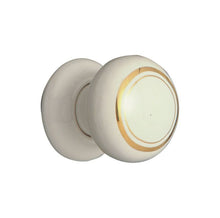 Superior Brass Porcelain Knob Polished Brass / Grey White 50mm (Pair)
