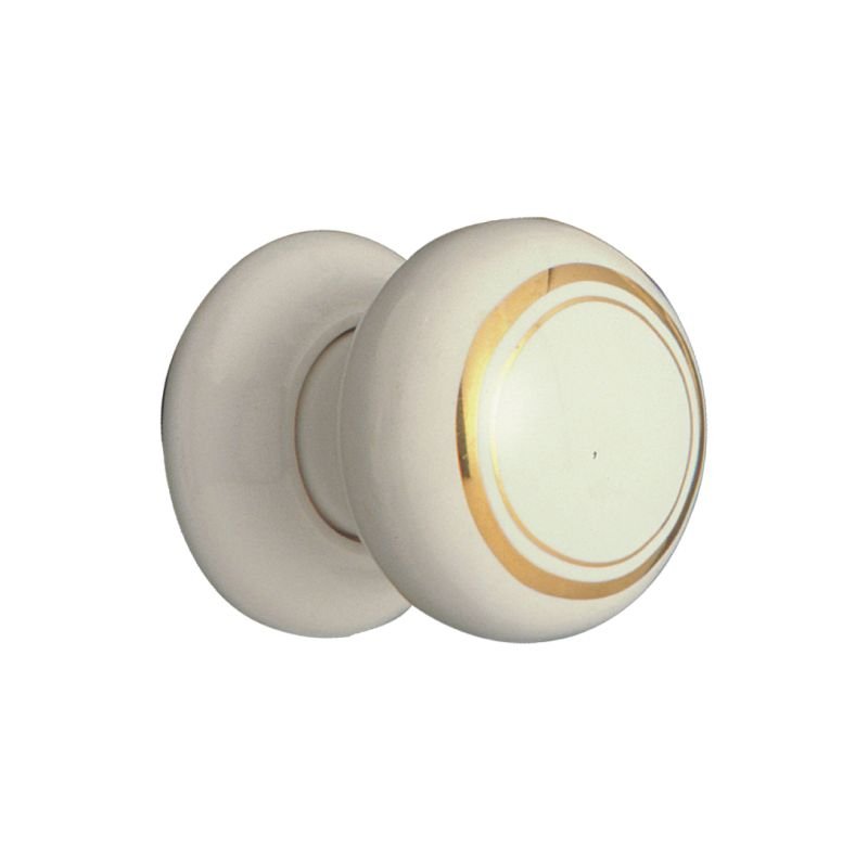 Superior Brass Porcelain Knob Wh / Gr Per 2 32mm - primehardware