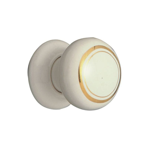 Superior Brass Porcelain Knob Wh / Gr Per 2 32mm - primehardware