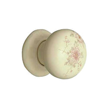 Superior Brass Porcelain Knob Polished Brass / Floral Ivory 32mm (Pair)