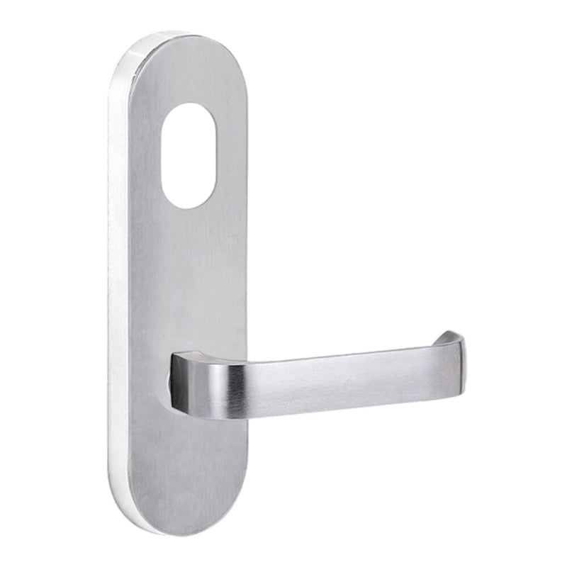 Lockwood 2901 Round End Plate With Cylinder Hole & 131 Lever Satin Chrome 2901/131SC - primehardware
