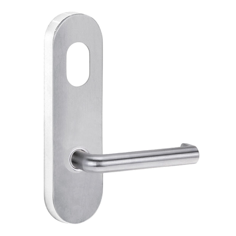 Lockwood 2901 Interior Round End Plate With Cylinder Hole & Lever 144 Satin Chrome 2901/144SC - primehardware