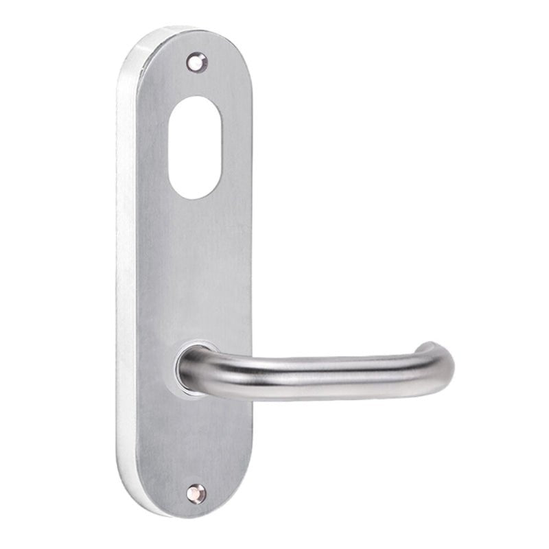 Lockwood 2901 Round End Plate With Cylinder Hole & 47 Lever Satin Chrome 2901/47RSC - primehardware