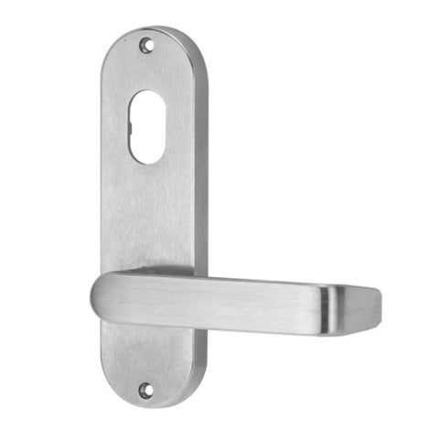 Lockwood 2901 Round End Plate With Cylinder Hole & 59 Lever Satin Chrome 2901/59SC - primehardware