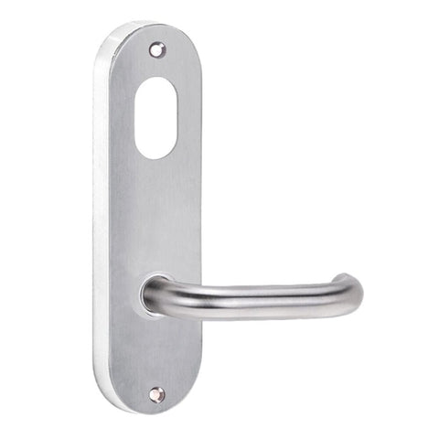 Lockwood 2901 Round End Plate With Cylinder Hole & 70 Lever Dual Satin Chrome Plate 2901/70DSC - primehardware