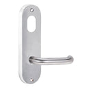 Lockwood 2901 Round End Plate With Cylinder Hole & 70 Lever Dual Satin Chrome Plate 2901/70DSC - primehardware