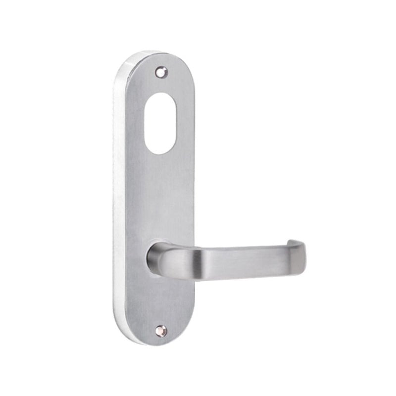 Lockwood 2901 Round End Plate With Cylinder Hole & 74 Lever Satin Chrome 2901/74SC - primehardware