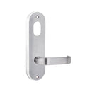 Lockwood 2901 Round End Plate With Cylinder Hole & 74 Lever Satin Chrome 2901/74SC - primehardware