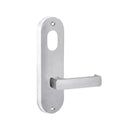 Lockwood 2901 Round End Plate With Cylinder Hole & 76 Lever Satin Chrome 2901/76SC - primehardware