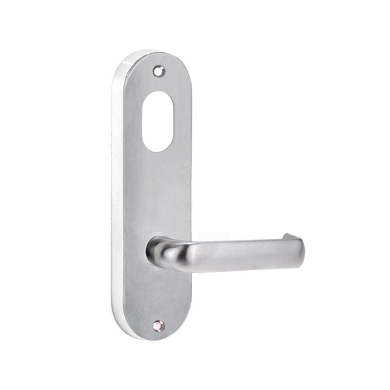 Lockwood 2901 Round End Plate With Cylinder Hole & 77 Lever Satin Chrome 2901/77SC - primehardware