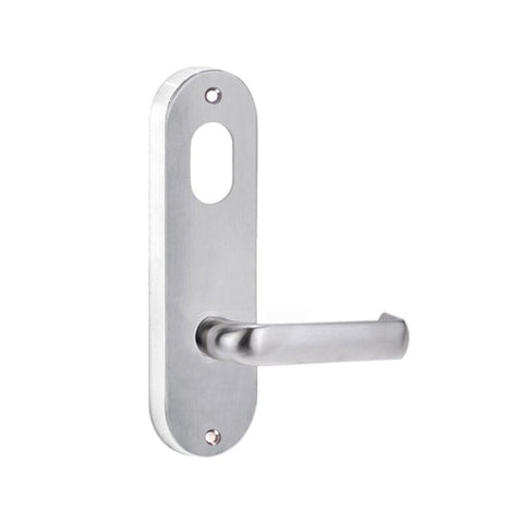 Lockwood 2901 Round End Plate With Cylinder Hole & 77 Lever Satin Chrome 2901/77SC - primehardware