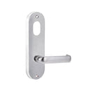 Lockwood 2901 Round End Plate With Cylinder Hole & 77 Lever Satin Chrome 2901/77SC - primehardware