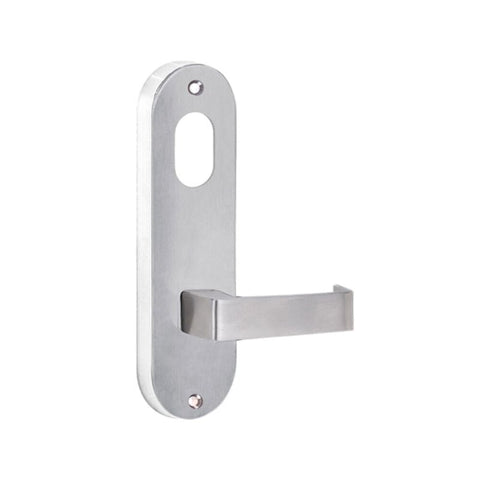 Lockwood 2901 Round End Plate With Cylinder Hole & 70 Lever Satin Chrome 2901/70SC - primehardware