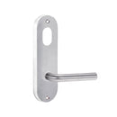 Lockwood 2901 Round End Plate With Cylinder Hole & 97 Lever Satin Chrome 2901/97SC - primehardware