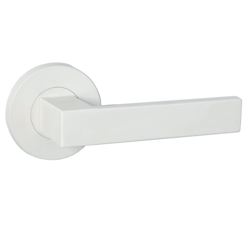 Austyle Builders Choice Lever White 63mm Rnd Rose White 54mm - primehardware