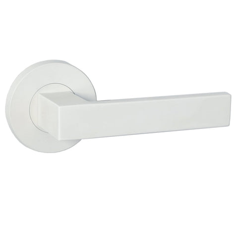 Austyle Builders Choice Lever Satin Brass 63mm Satin Brass, White & Matt Black All In One Passage/Privacy Lever Set - primehardware