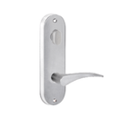 Lockwood 2904 Round End Plate With Turn & 153 Lever LH Satin Chrome 2904/153LSC - primehardware