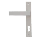Builders Choice Long Plate Entrance Set (CC 85mm) White 225x32mm ONLY LEVER SET - primehardware