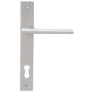 Builders Choice Long Plate Entrance Set (CC 85mm) White 225x32mm ONLY LEVER SET - primehardware