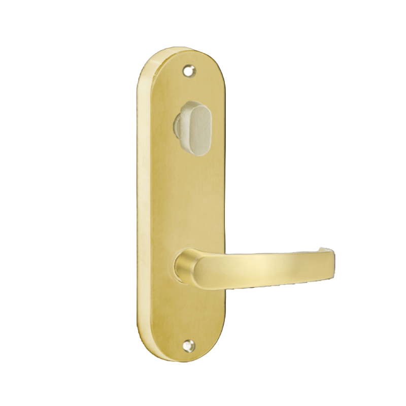 Lockwood 2904 Round End Plate With Turn & 47 Lever LH Polished Brass Unlacquered 2904/47LBU - primehardware