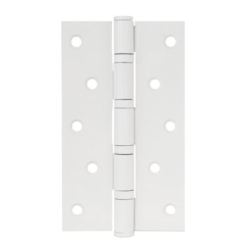 Superior Brass Long Body 4BB Butt Hinge Fixed Pin Gloss White150x88mm - primehardware