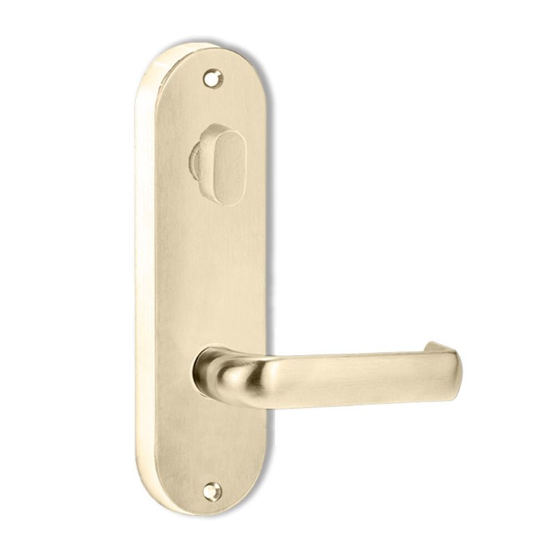 Lockwood 2904 Round End Plate With Turn & 77 Lever Polished Brass 2904/77PB - primehardware