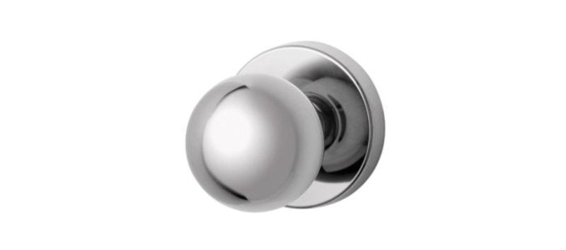 Lockwood 1370 Series 20 Knob On Round Rose Full Set Satin Chrome  1370/1371/20SC