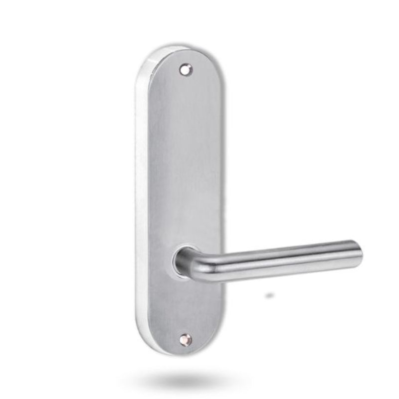 Lockwood 2905 Round End Plate With 104 Lever Satin Chrome 2905/104SC - primehardware