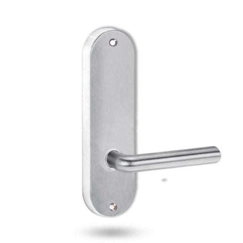 Lockwood 2905 Round End Plate With 104 Lever Satin Chrome 2905/104SC - primehardware