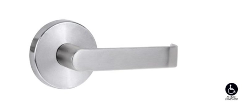 Lockwood 1370 Series 59 Lever On Round Rose Full Set Satin Chrome  1370/1371/59SC