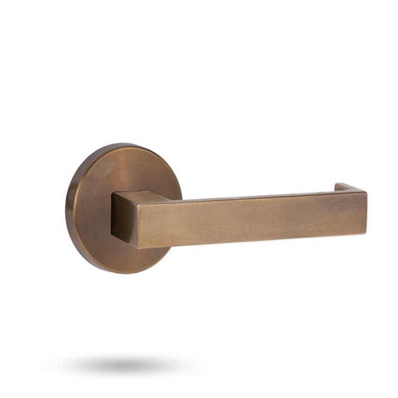Lockwood 1370 Series 74 Lever On Round Rose Full Set Architectural Bronze  1370/1371/74AZ