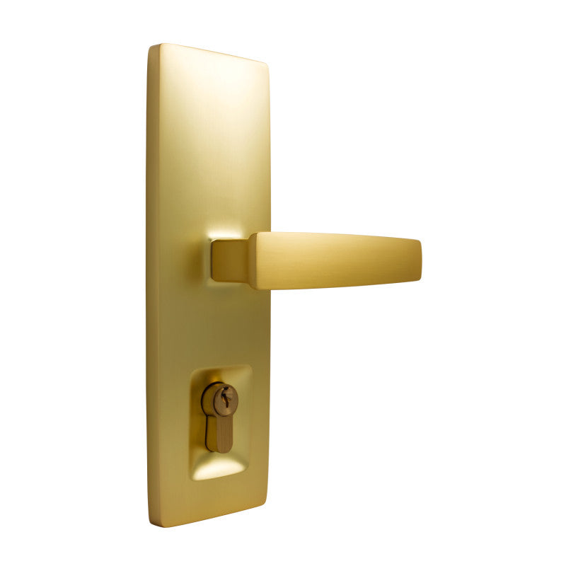 Gainsborough Trilock Urban Aurora Double Cylinder Entrance Lever Set Satin Brass
