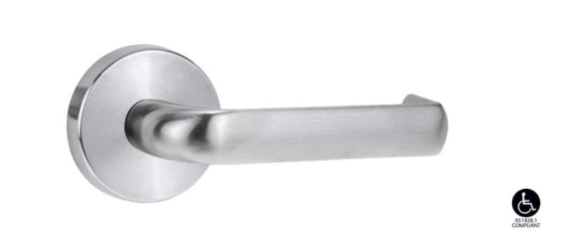 Lockwood 1370 Series 77 Lever On Round Rose Full Set Satin Chrome  1370/1371/77SC