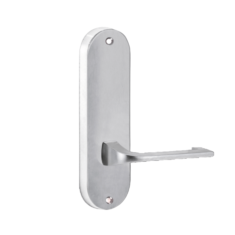 Lockwood 2905 Round End Plate With 124 Lever Satin Chrome 2905/124SC - primehardware